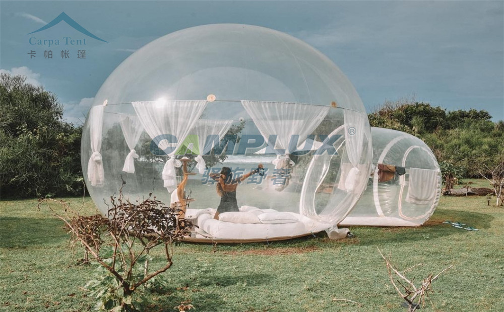 全透明充气泡泡帐篷酒店屋-全透明无骨架圆形泡泡帐篷